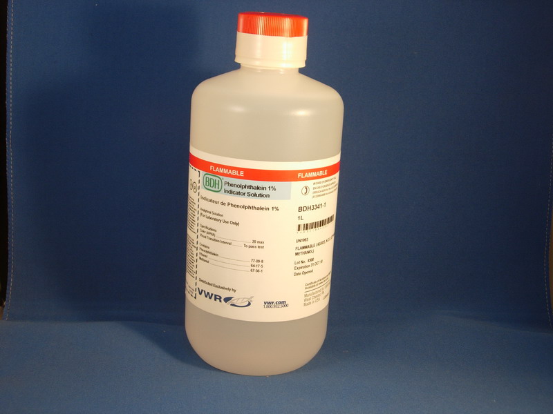 Phenolphthalein Indicator Solution In 50% Alcohol