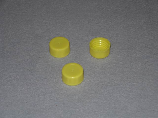 Yellow screw-top cap for 10 mL vials
