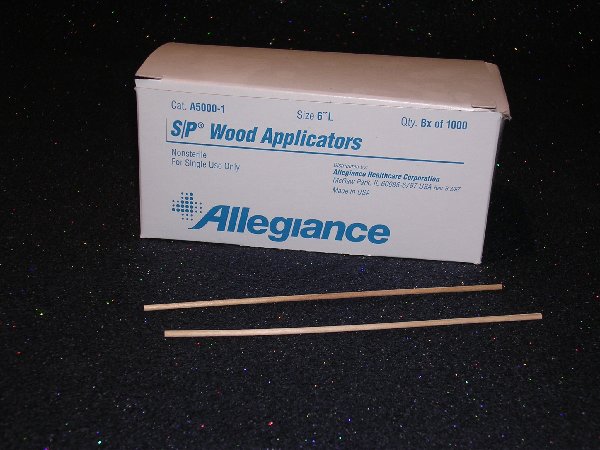 Applicator, Wood splints, non-sterile