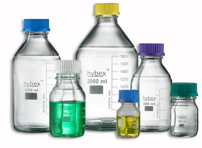 Hybex Media Storage Bottle StarterPack with Purple Cap Includes 2x100ml, 3x250ml, 3x500ml, and 2x1L