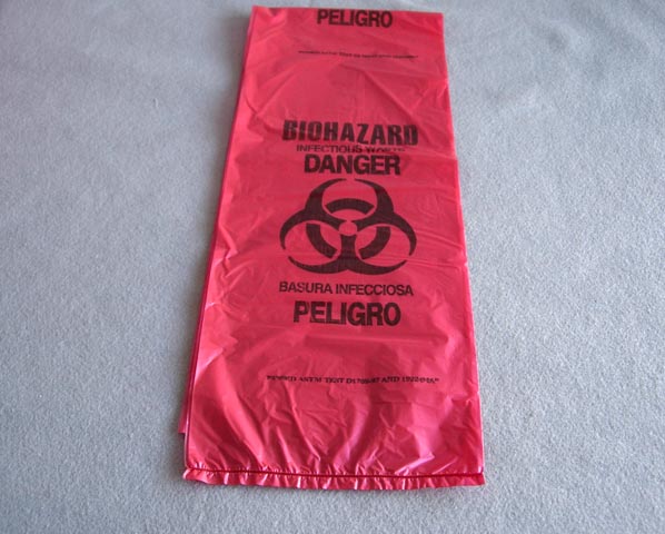 Collection Bag, Red, 25x34 1.2 mil BioHazard Waste