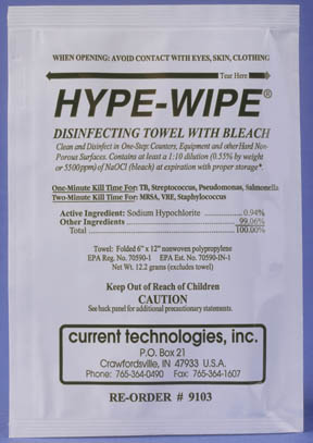 HYPE-WIPE Bleach Towelette