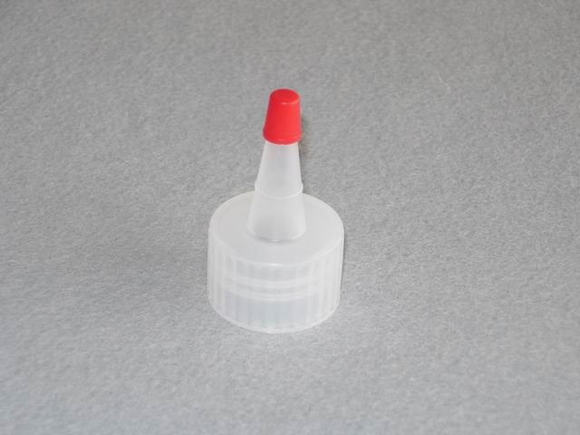 Natural Yorker caps with hole, red tip - 28/400