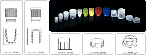 Polyethylene Flat-Top-Stopper Caps For 10 mm Tubes, Natural