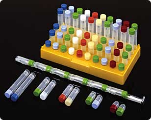 Transport Vials - 5mL, Polyethylene 17x40mm w/Caps Sterile