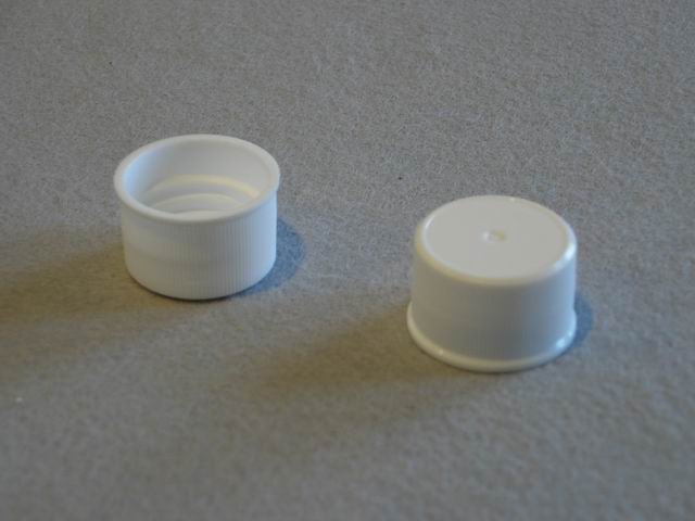 White Polypropylene Cap w/foam 24/410