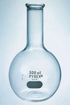 Pyrex Flat Bottom Flasks with Long Necks - 50 mL