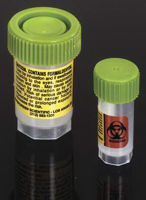 Prefilled 10% Formalin Vials, 7mL; Prefilled with 3.5mL 10% Formalin; Includes 100 Count Foam Tray