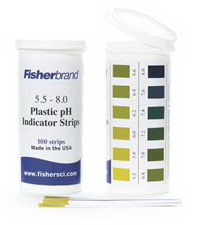 Plastic pH Strips (pH Range: 5.5 to 8.0)