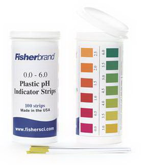 Plastic pH Strips (pH Range: 0.0 to 6.0)