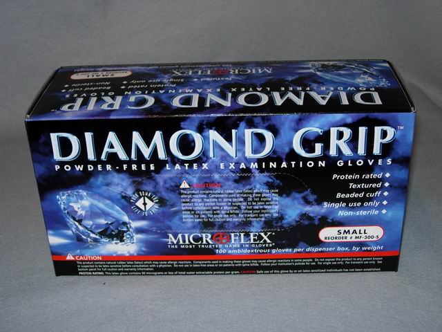 Gloves, Diamond Grip Latex (powder free) -  Small