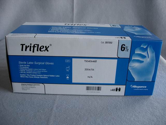 Triflex- Laboratory & Surgical, Powdered Sterile Gloves - sz. 6 1/2