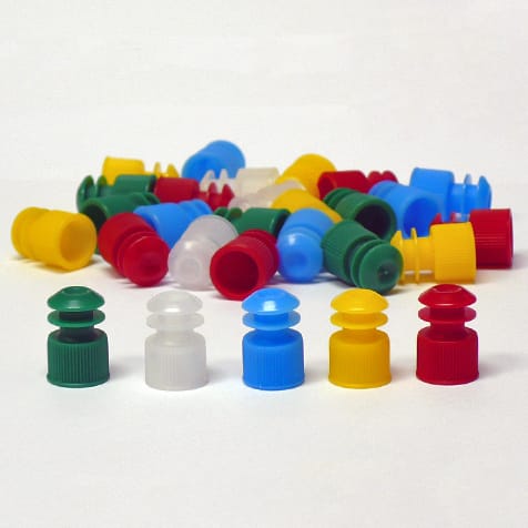 Tiered Plug Stopper Closures, Polyethylene, Natural, 12 mm