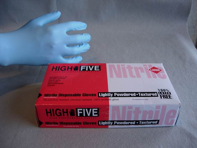 High-Five Cobalt Nitrile Gloves - Light Blue (Large)