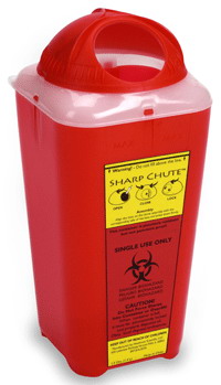 Sharps Chute Sharps Container 1.5qt/1.4L Red