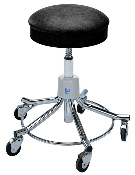 Exam Stool, Foot Operated, Black