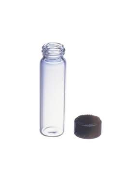Kimble Screw-Thread Borosilicate Vials w/Black Phenolic Lined Caps