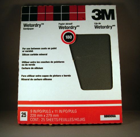 3M Wetordry Sandpaper, 9in x 11in, 180 Grit