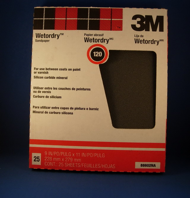 3M Wetordry Sandpaper, 9in x 11in, 120 Grit