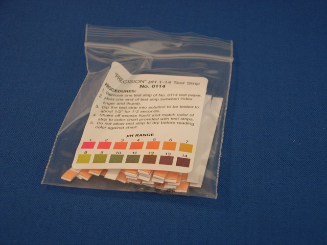 pH Test Strips on Vinyl Wand with Range 1.0 to 14.0