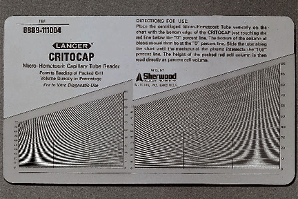 Micro-Hematocrit Cap. Tube Reader