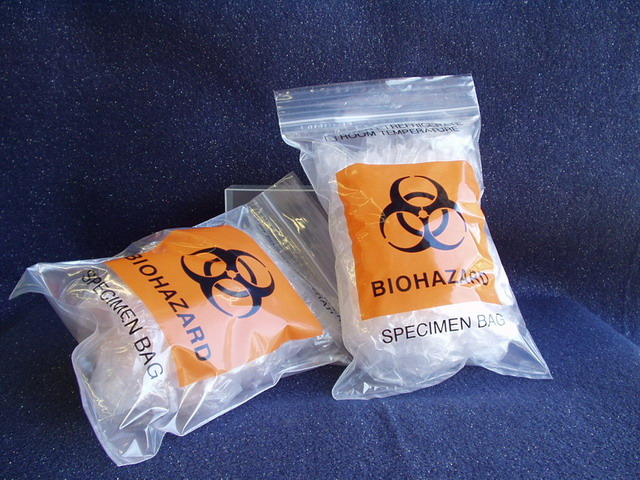  Biohazard Specimen Transport Bag, Double Pocket (6''x9'')