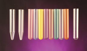 Culture test tube, 12x75mm. rounded bottom, blue