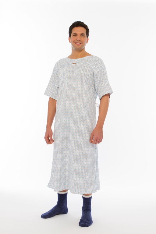 Cozy Designer Hospital Tie Gown (Blue)