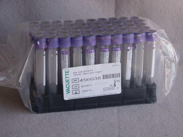 Vacuette EDTA Tubes, Lavender 6 mL