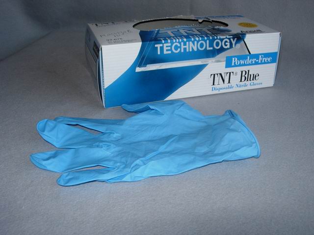 TNT Blue nitrile gloves, powder free - Large