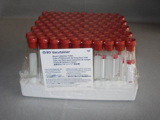 Vacutainer (B-D), Red Top - 10 mL.