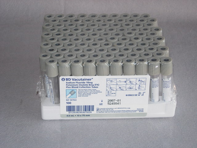 Plastic Plasma Tubes with Glycolytic Inhibitor - 4 mL Grey