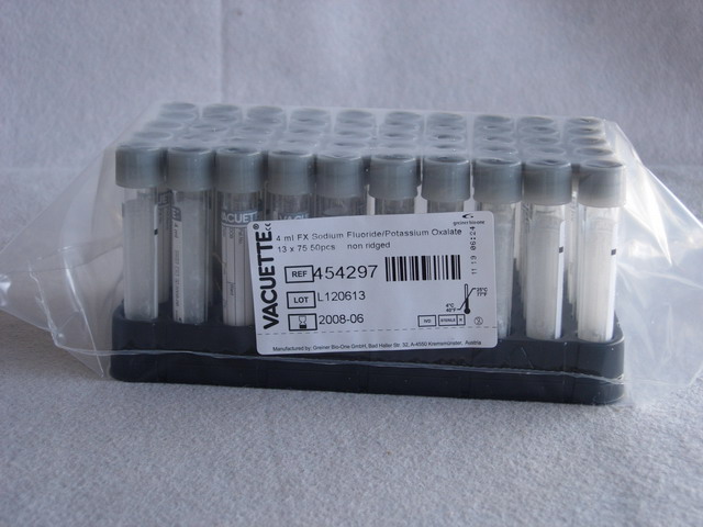 Vacuette, 13 x 75 4 mL Grey Top Tubes