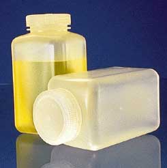 Square Bottles, Polypropylene, Wide Mouth, NALGENE*, 250mL