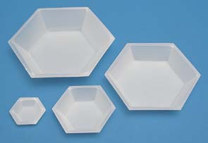 Hexagonal Polystyrene Weighing Dishes - 5 x 3.5
