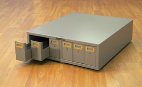 Cabinet, Microscope Slide Storage w/6 drawers (Tan)