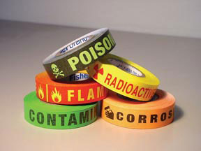 Hazard Communication Labels, Warning: CORROSIVE; Black/Orange