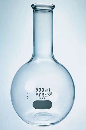 Pyrex Flat Bottom Flasks with Long Necks - 2000 mL