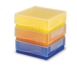 81-Well Microtube Storage Boxes, Yellow