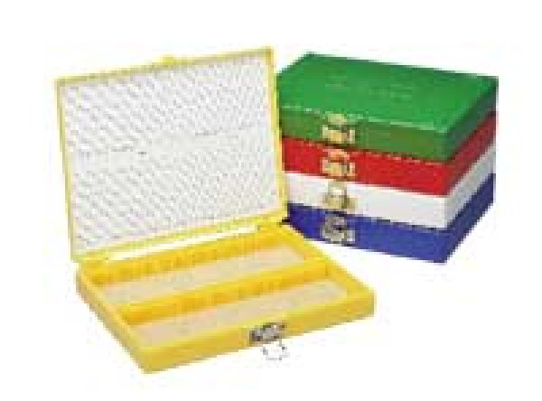 Slide box, 100 place, foam, yellow