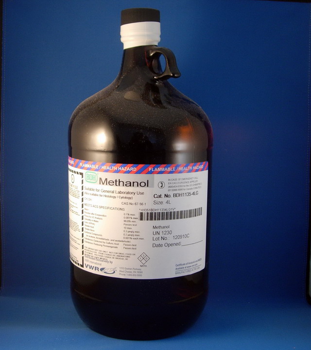 Methanol, ACS Grade, 99.8% min, 4L