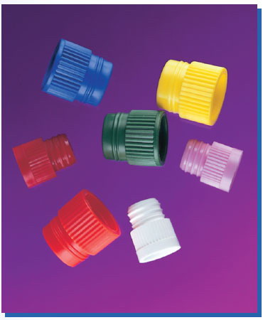 Hollow top plug caps for 16mm test tubes, lavender