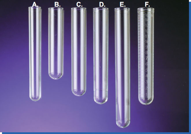 17mm Outside Diameter, 16mL test tubes w/rounded bottoms, natural