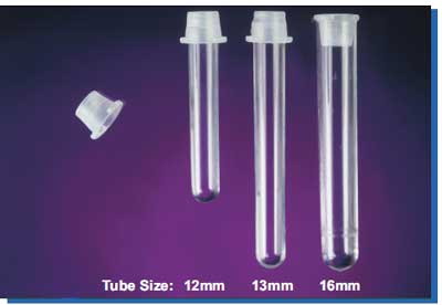 Universal caps for 12, 13, 16mm test tubes, lavender