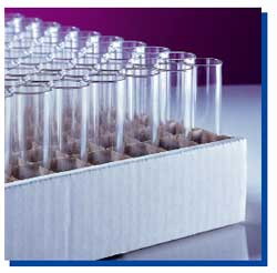 Vials for Drosophila, narrow vial, tray packed