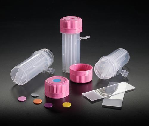 LockMailer� Microscope Slide Jar, Simport Scientific, Magenta, 12mL